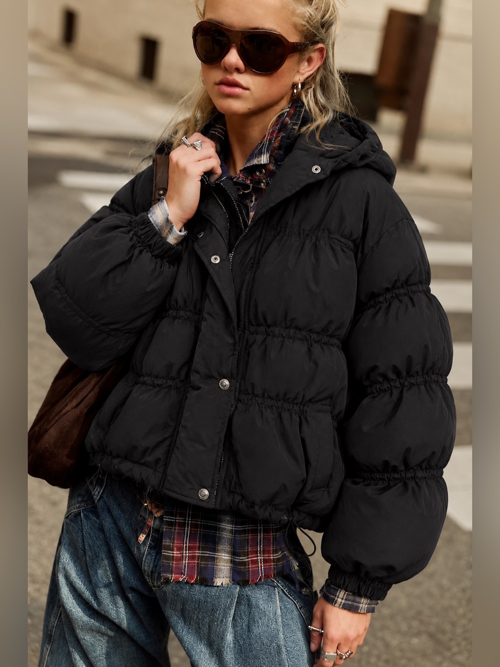 Free People Party Of One Solid Puffer Jacket